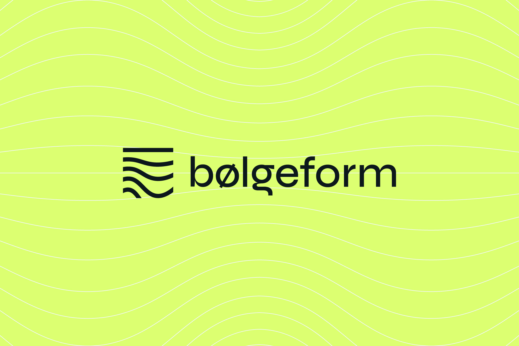 Logo orizzontale bølgeform nero su fondo verde lime