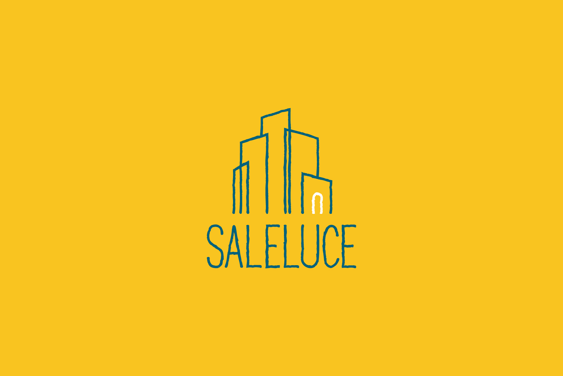 Logo Saleluce nella versione a due colori su fondo giallo