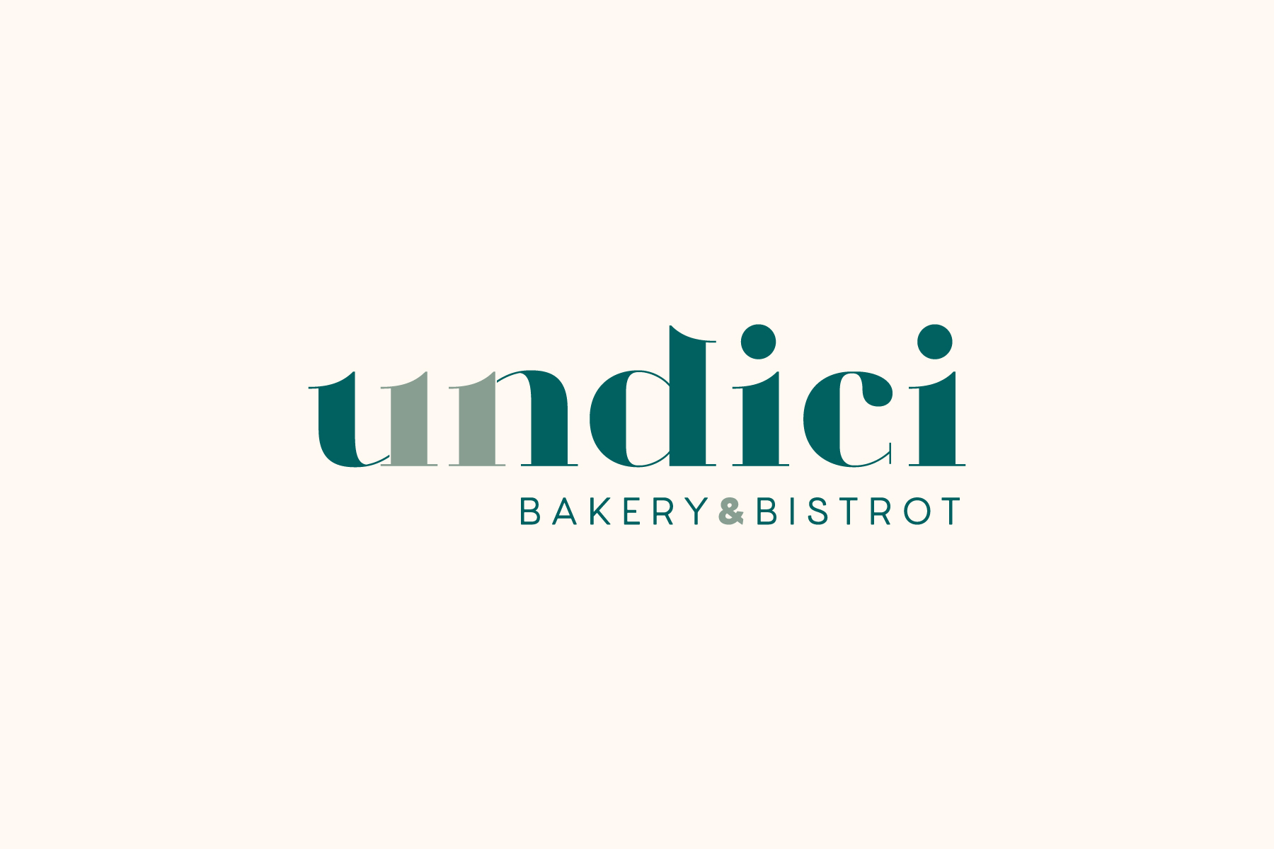 Logo Undici Bakery & Bistrot su fondo avorio
